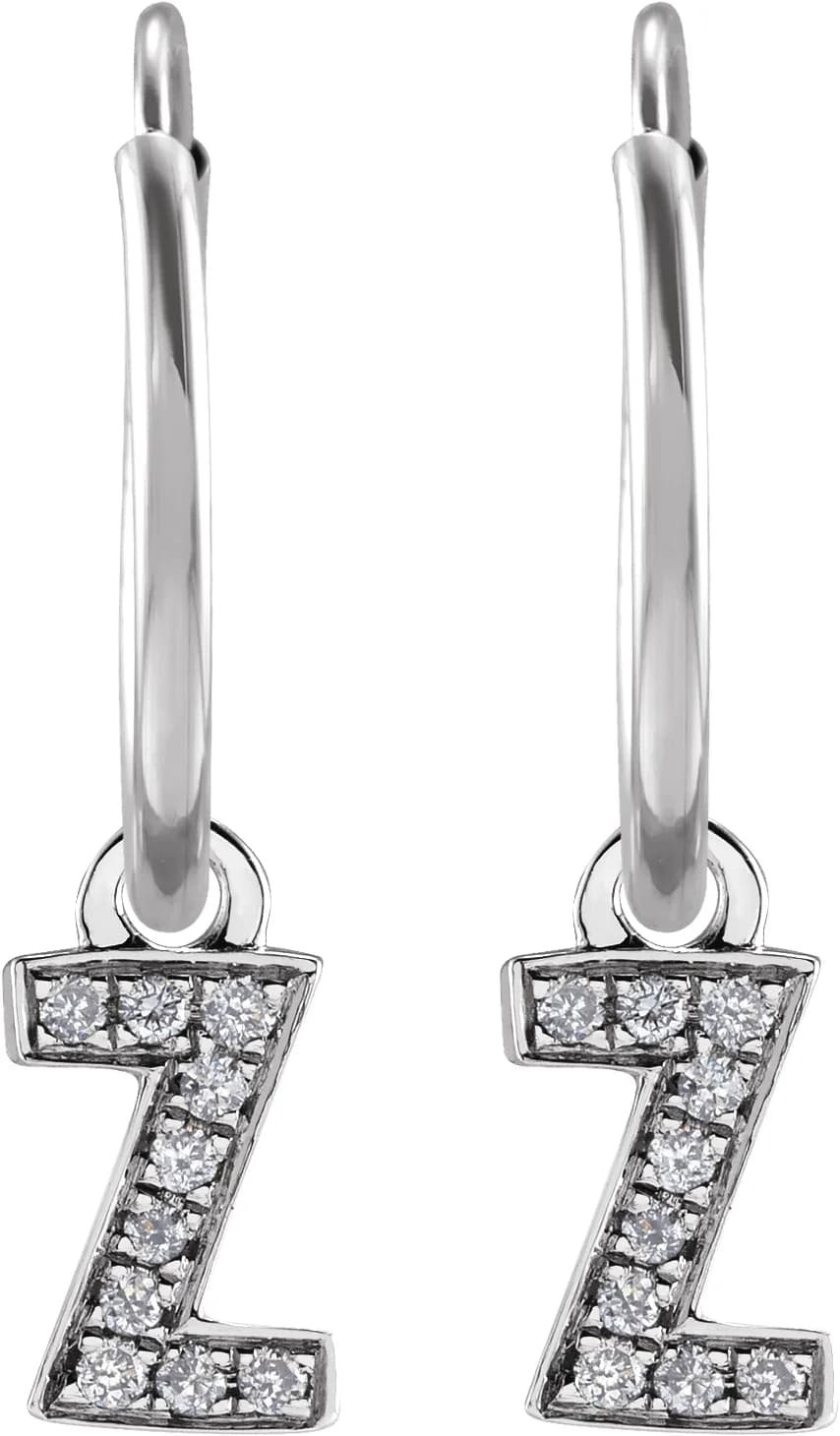 Initial Hoop Earrings, view 3