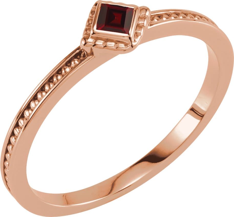 14K Rose 1/10 CTW Natural Diamond Family Stackable Ring
