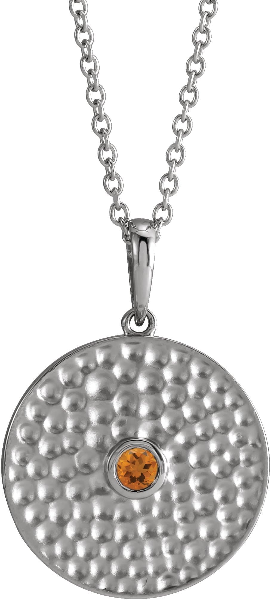 14K Rose Lab-Grown Ruby Beaded Disc 16-18 Necklace