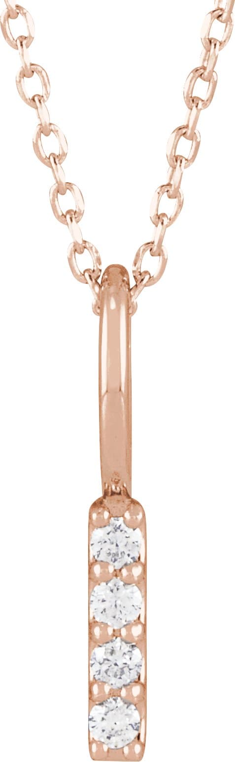 Sterling Silver 1/6 CTW Natural Diamond Bar Charm/Pendant