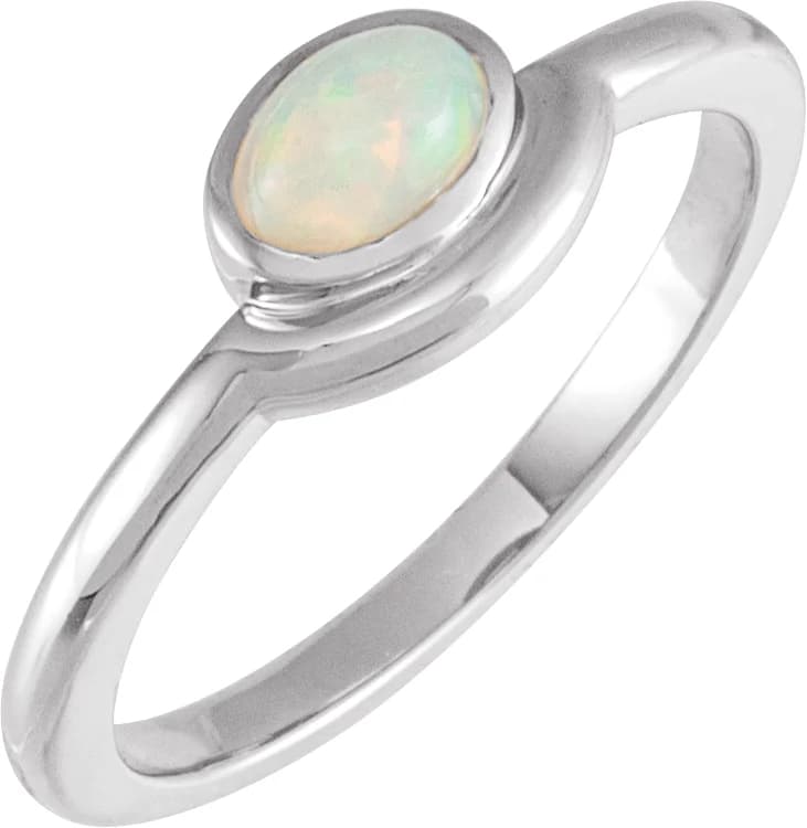 Bezel-Set Cabochon Ring, view 2