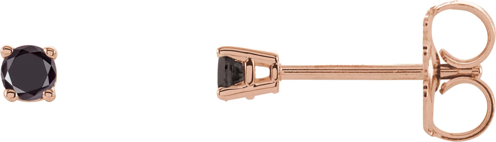 14K Rose 1/8 CTW Natural Black Diamond Earrings