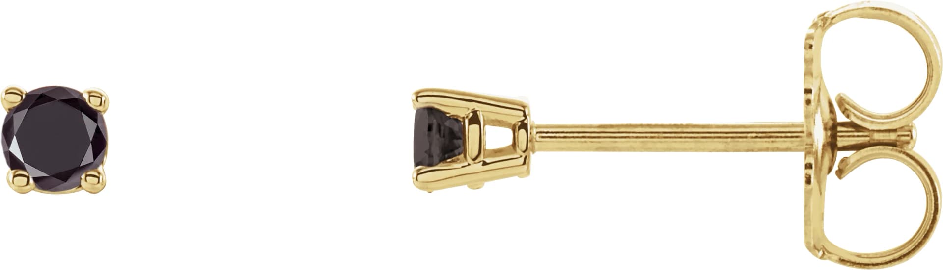 14K Yellow 1/8 CTW Natural Black Diamond Earrings