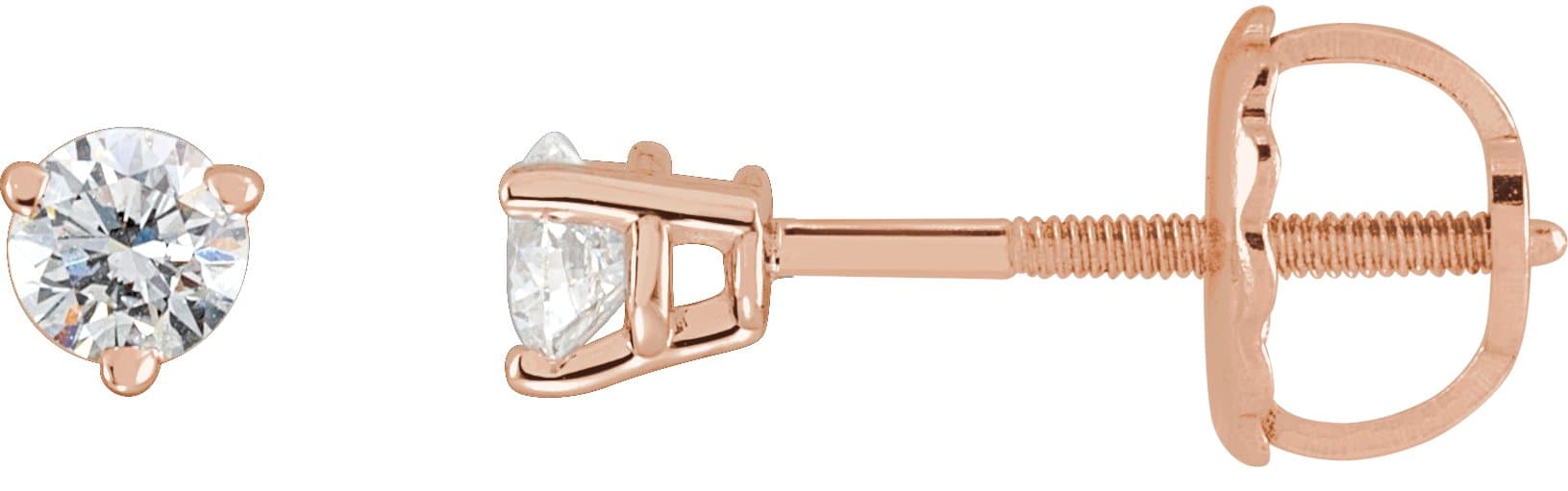14K Rose .03 CTW Natural Diamond Earrings