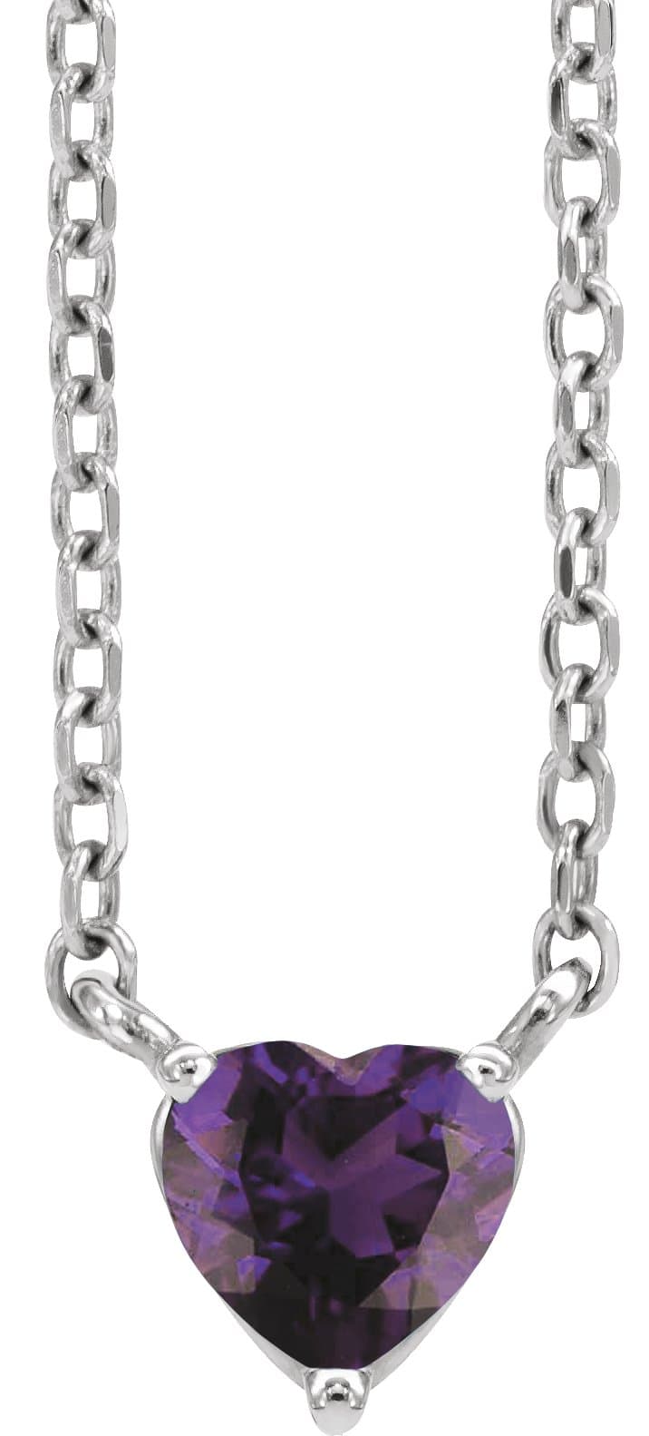 14K Rose Lab-Grown Emerald Heart 16-18 Necklace
