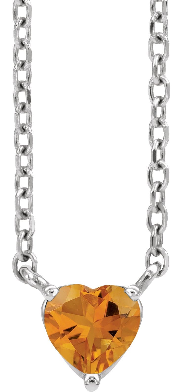 14K Rose Lab-Grown Emerald Heart 16-18 Necklace
