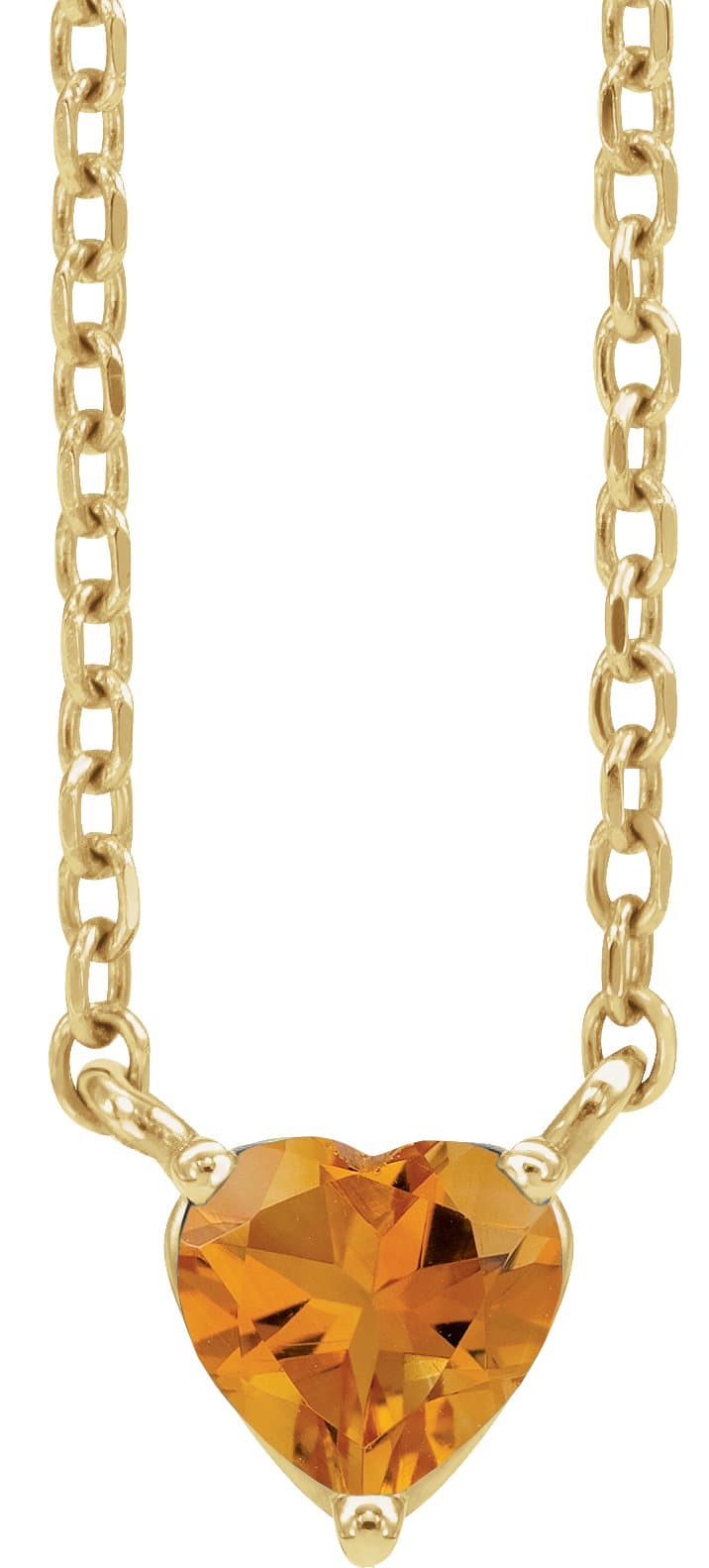 14K Rose Lab-Grown Emerald Heart 16-18 Necklace