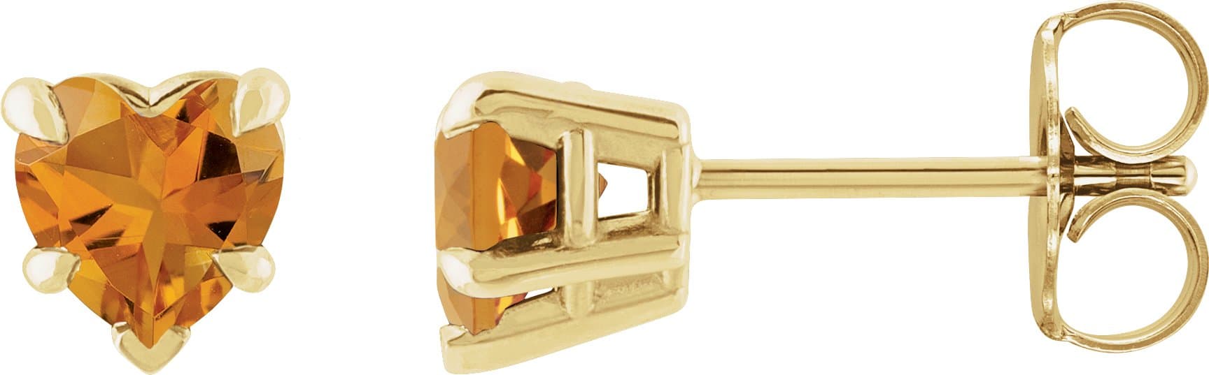 14K Rose Lab-Grown Emerald Stud Earring
