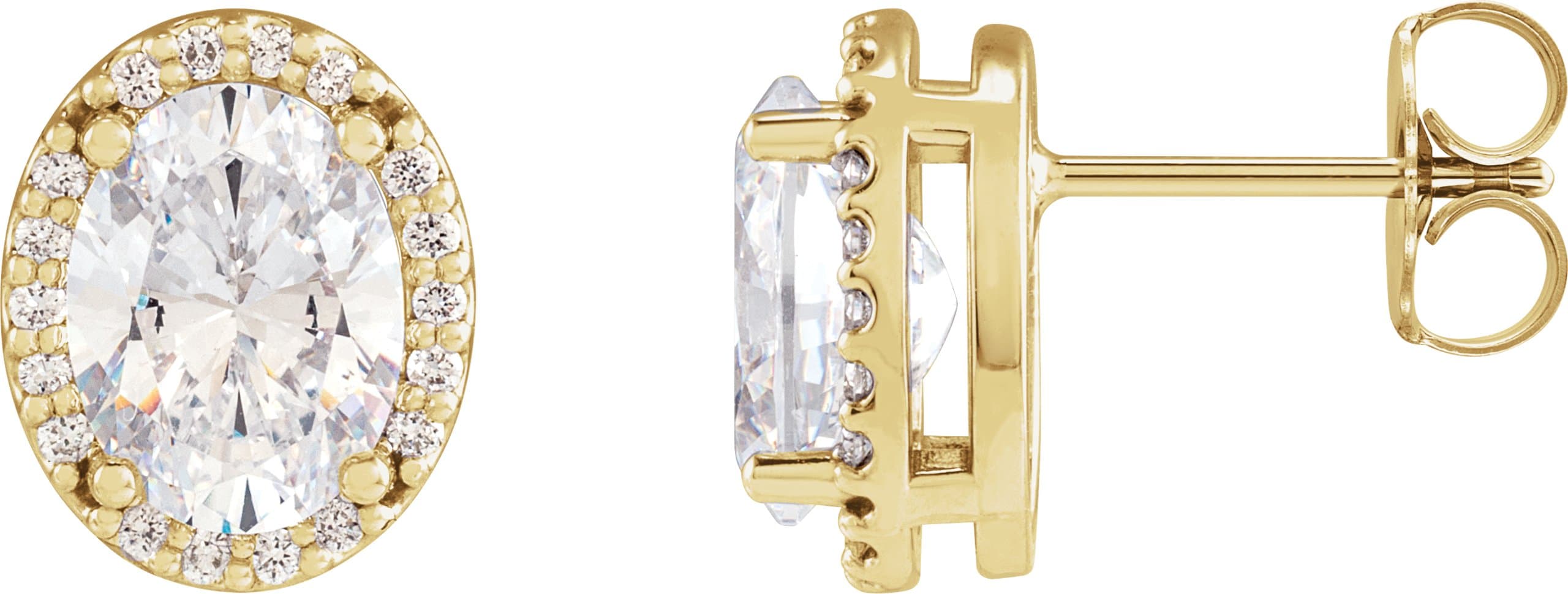 14K Yellow Gold 1/2 CTW Natural Diamond Halo-Style Earrings
