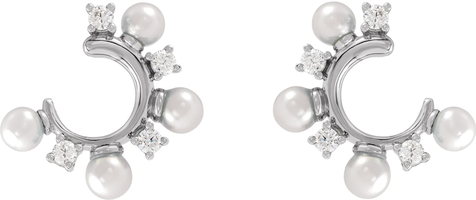 Pearl Hoop Earrings, view 3