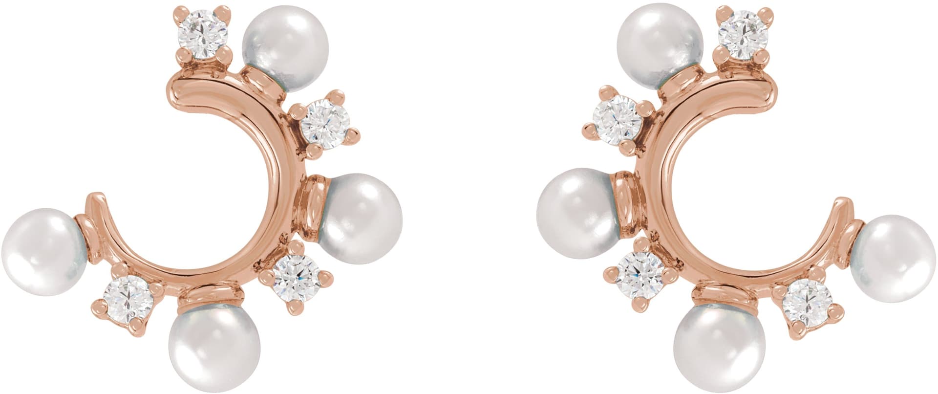Pearl Hoop Earrings view 2