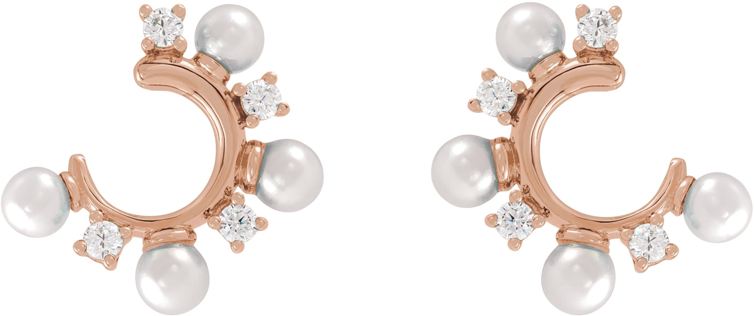 Pearl Hoop Earrings view 2