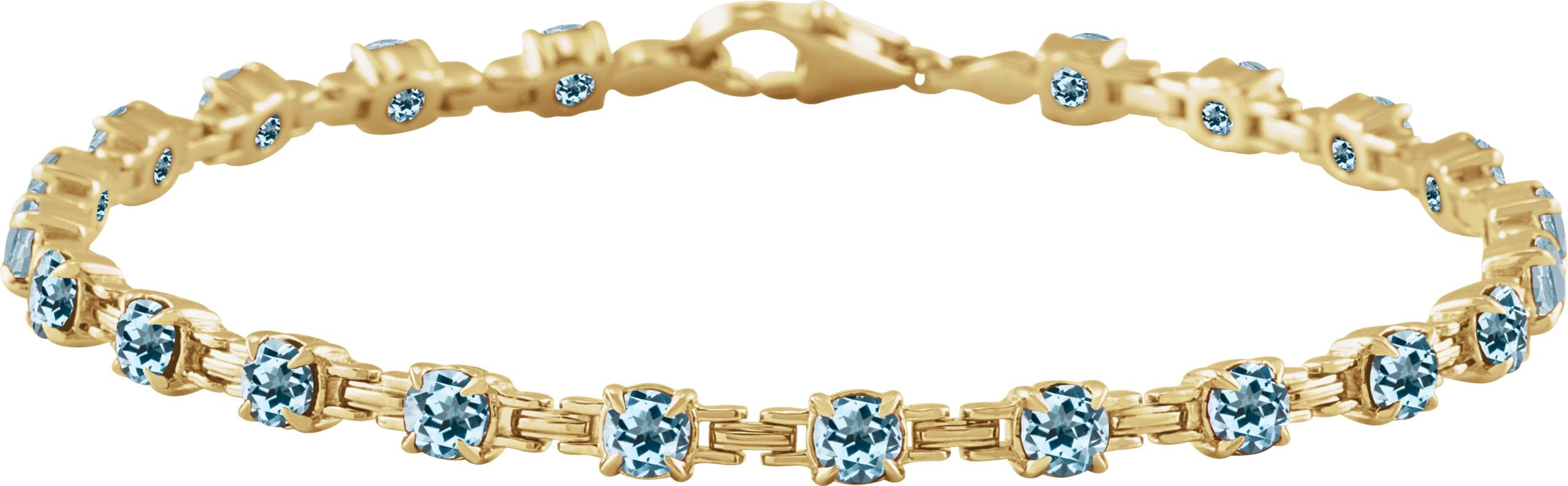 14K Rose Lab-Grown Blue Sapphire 7 1/4" Line Bracelet