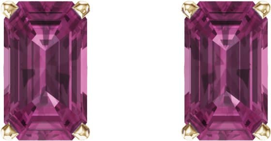 Emerald 4-Prong Scroll Setting® Stud Earrings view 2