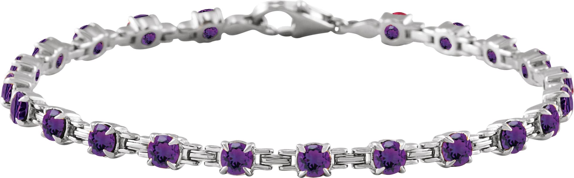 14K Rose Lab-Grown Blue Sapphire 7 1/4" Line Bracelet