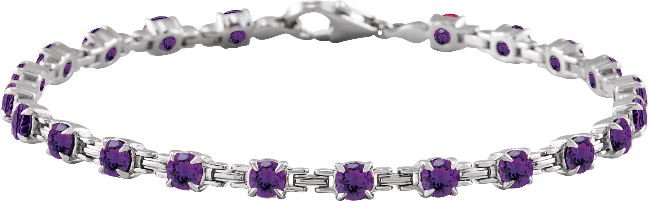 14K Rose Lab-Grown Blue Sapphire 7 1/4" Line Bracelet