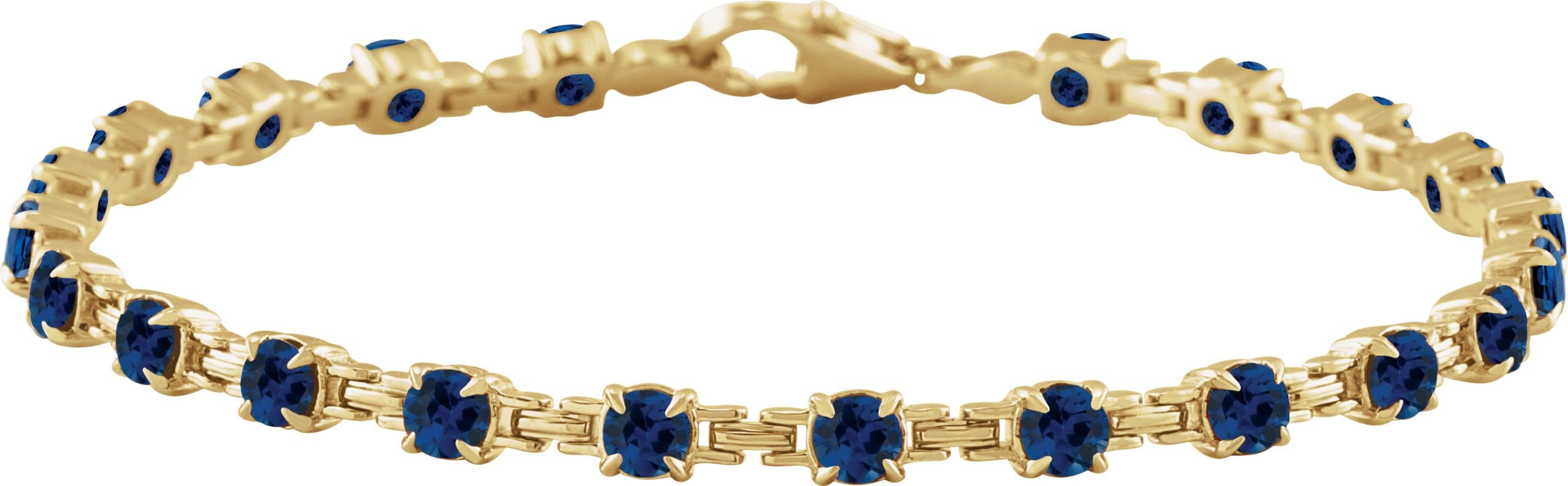 14K Rose Lab-Grown Blue Sapphire 7 1/4" Line Bracelet