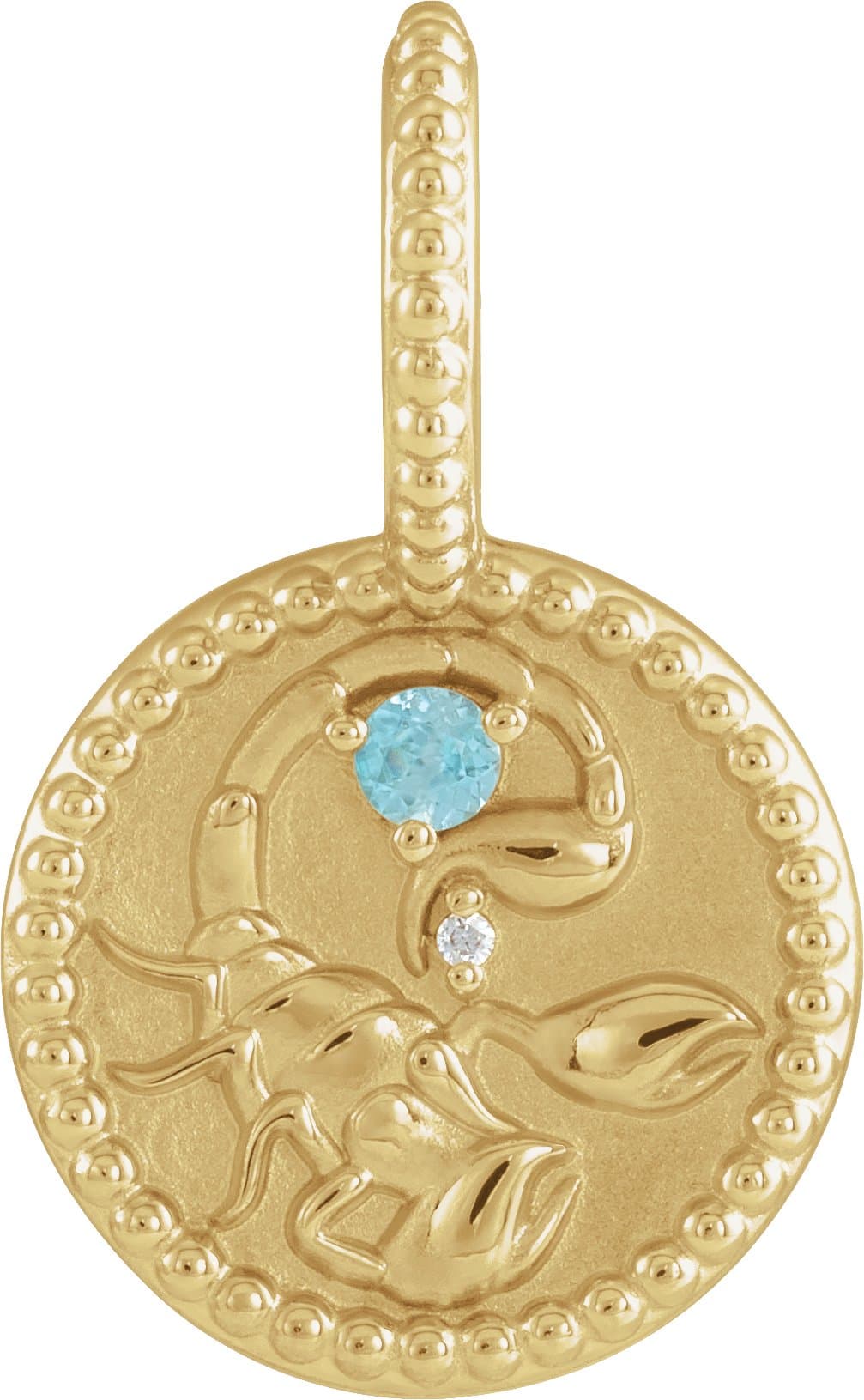 14K Rose Natural Amethyst & .005 CTW Natural Diamond Sagittarius Charm/Pendant