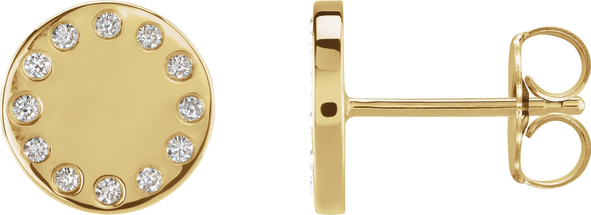 14K Rose .05 CTW Natural Diamond Full Moon Phase Earring