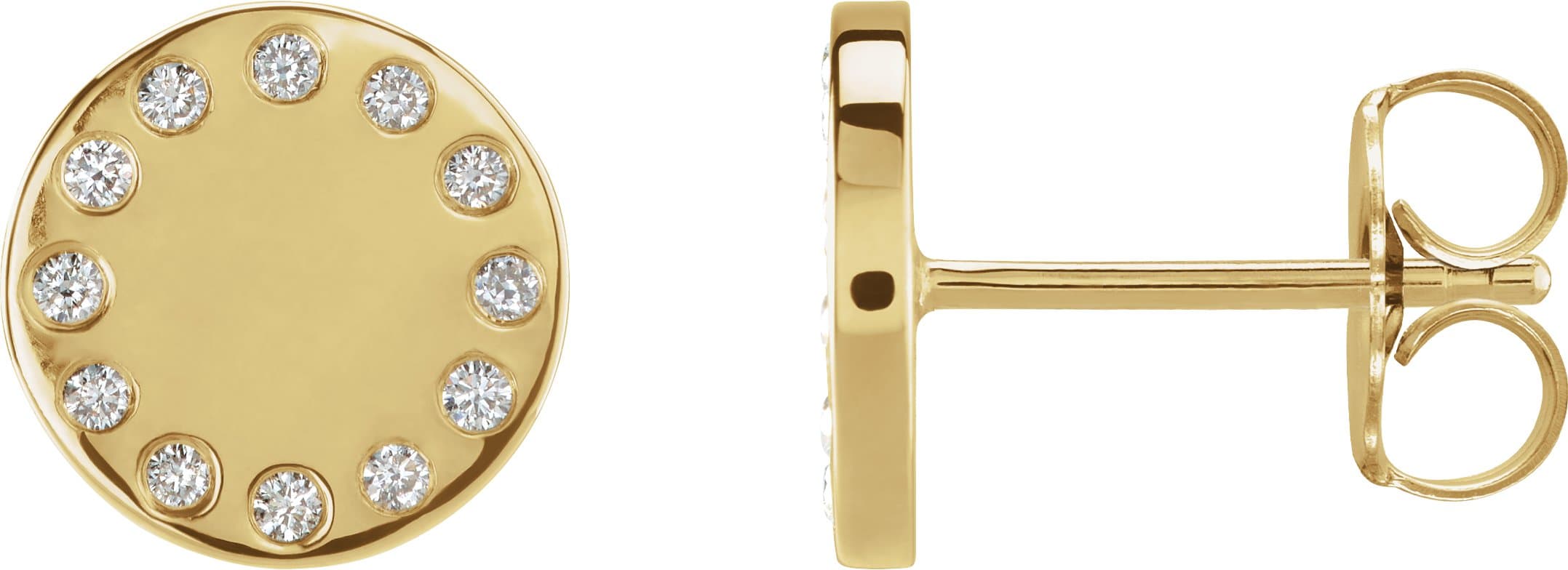 14K Rose .05 CTW Natural Diamond Full Moon Phase Earring