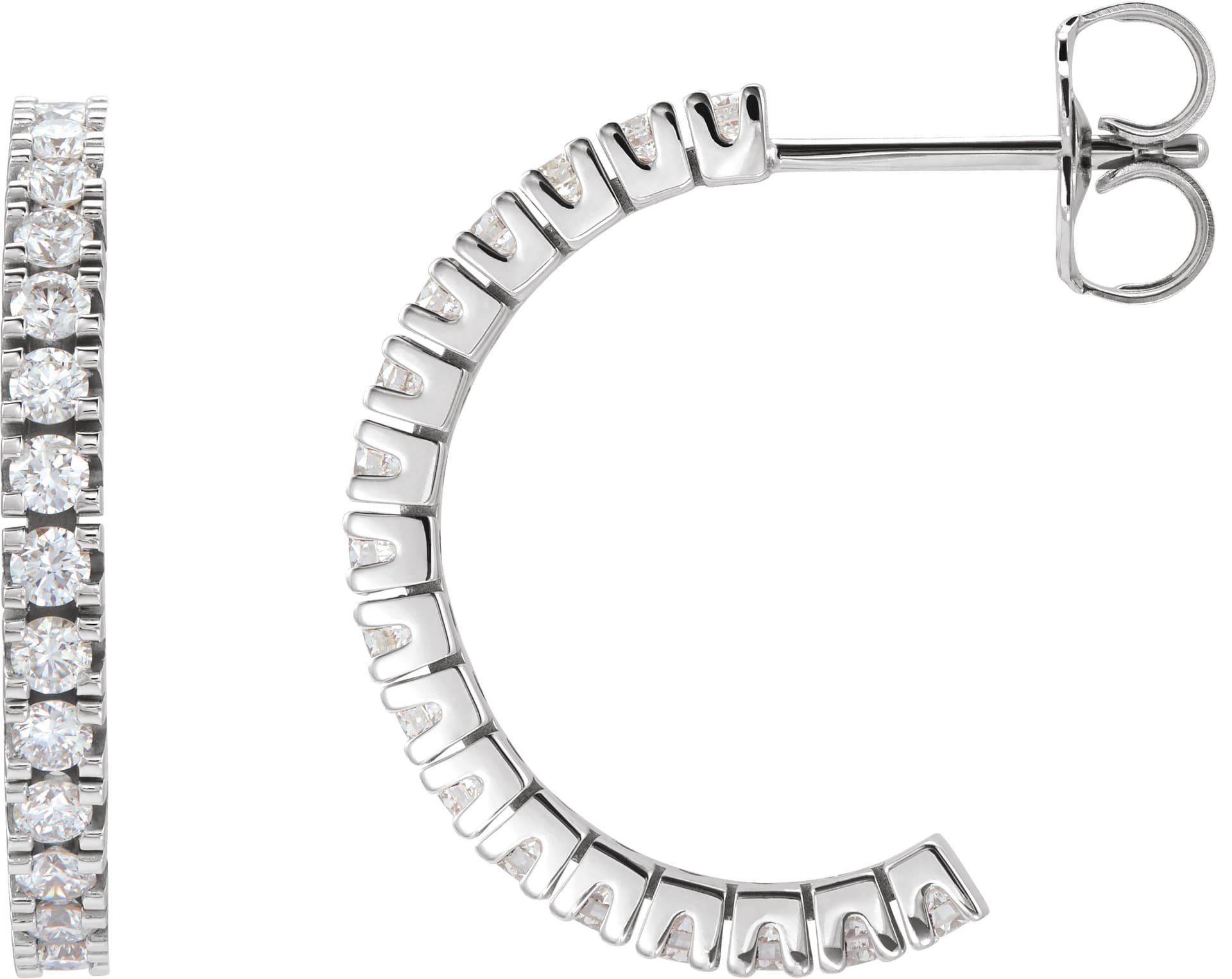 14K Rose 1 5/8 CTW Lab-Grown Diamond 24.7 mm Hoop Earrings