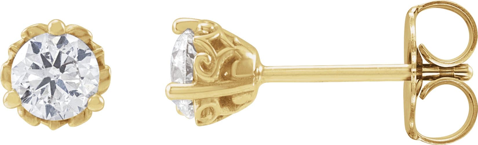14K Rose 1/2 CTW Lab-Grown Diamond Vintage-Inspired Earrings