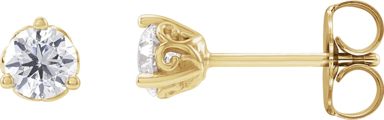 14K Rose 1/2 CT Lab-Grown Diamond Scroll Earrings