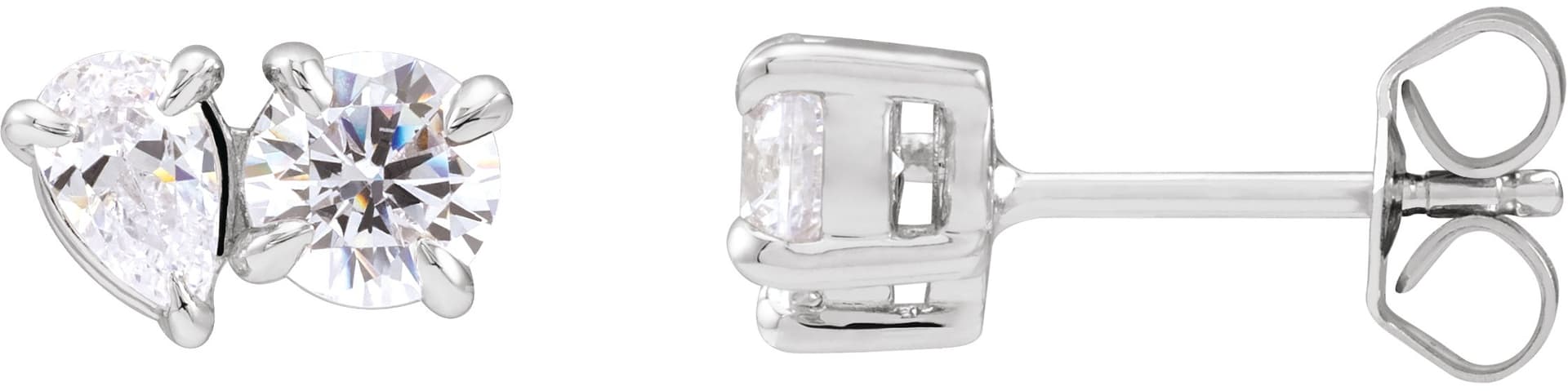 14K Rose 1 1/6 CTW Lab-Grown Diamond Two-Stone Stud Earrings