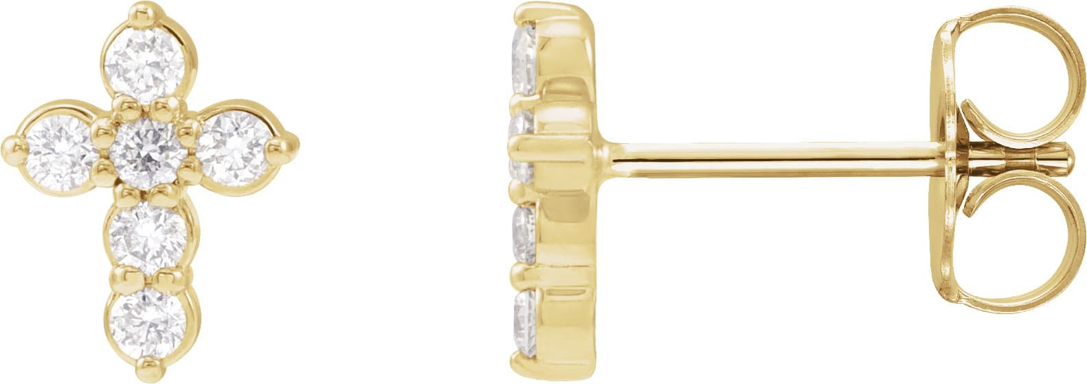 14K Rose 1/6 CTW Lab-Grown Diamond Cross Earrings