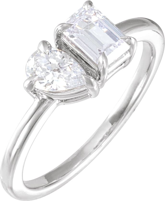 14K Rose 1 CTW Lab-Grown Diamond Two-Stone Ring
