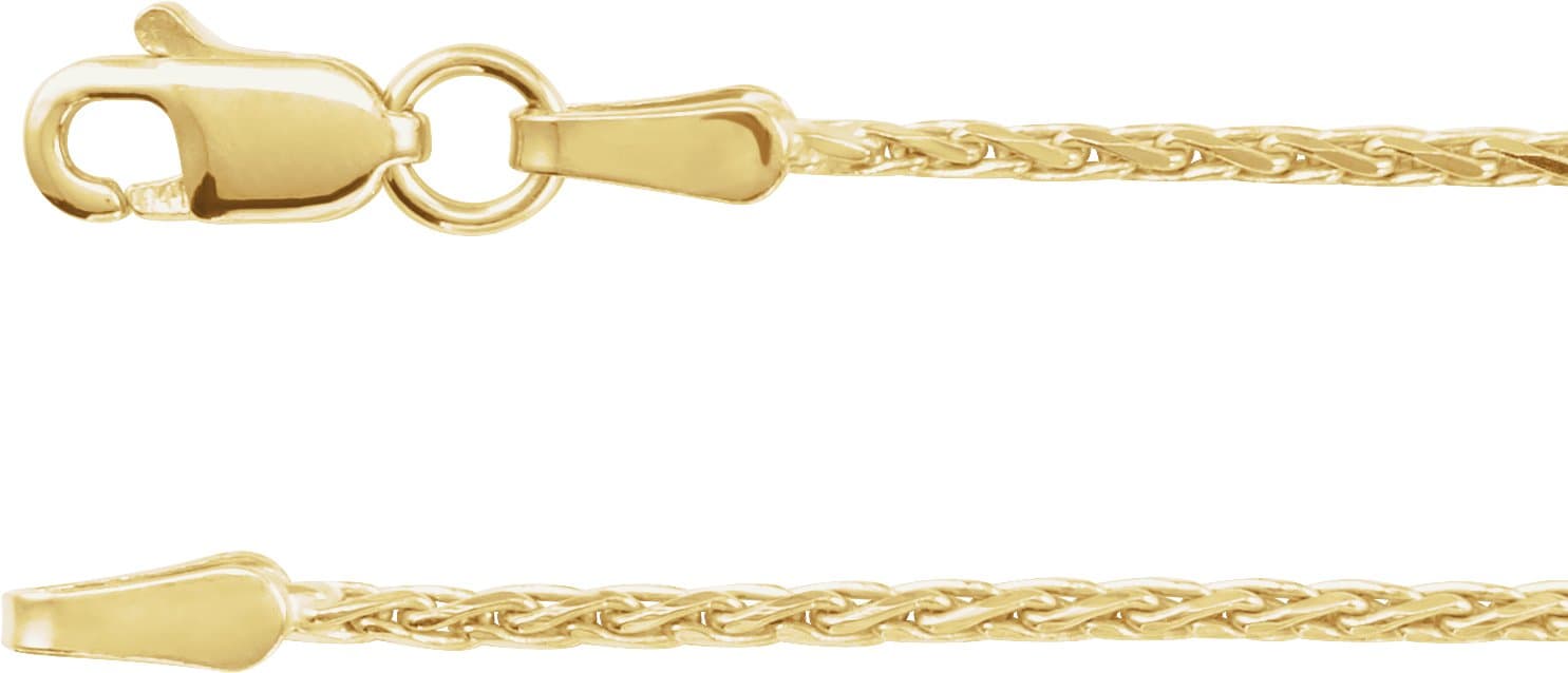14K White 1.5 mm Diamond-Cut Wheat 16 Chain