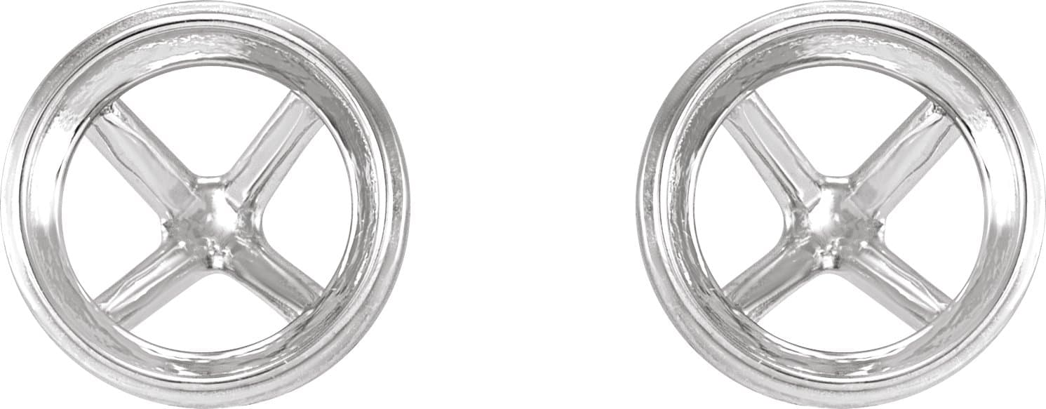 Round Bezel-Set Cocktail-Style Stud Earrings  view 2