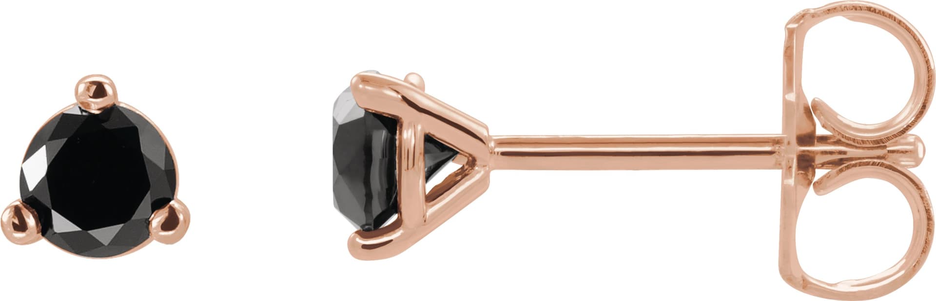 14K Rose Gold 1 1/8 CTW Natural Black Diamond Earrings