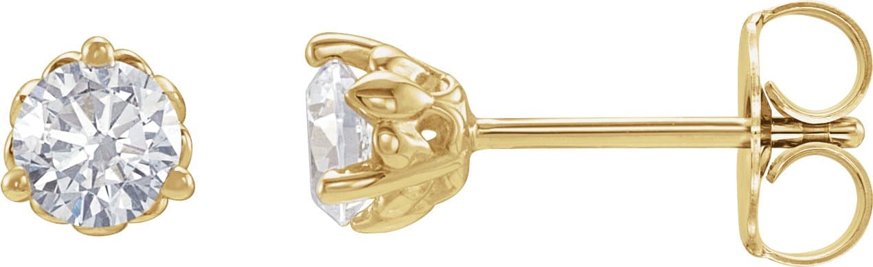 14K Rose 1/2 CTW Lab-Grown Diamond Fleur-de-Lis Earrings