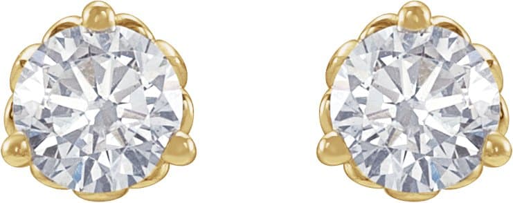 Round 3-Prong Fleur-de-lis Earrings view 2