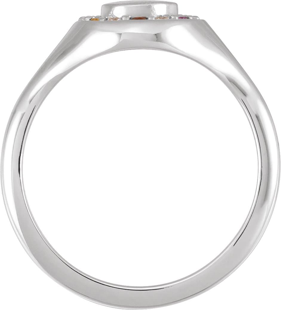 Halo-Style Signet Ring view 2