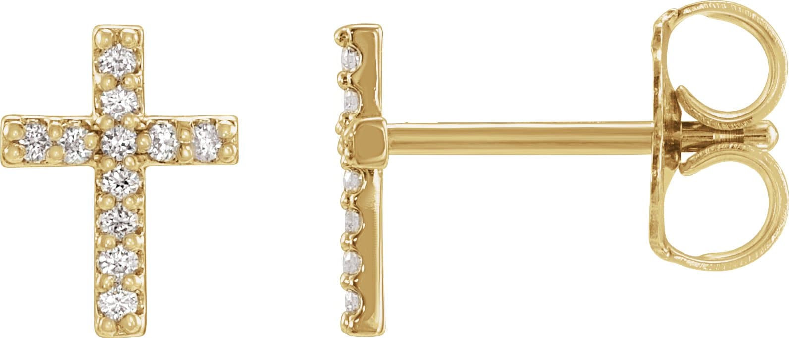 14K Rose .05 CTW Natural Diamond Cross Earrings