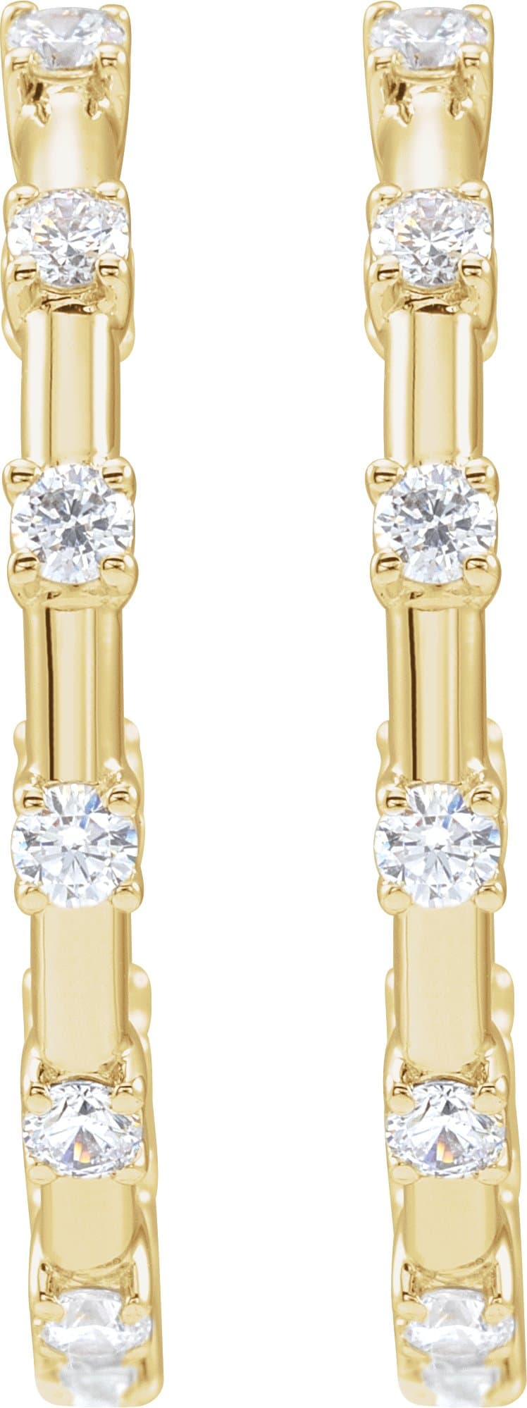 Lab-Grown Diamond Inside-Outside Hoop Earrings view 3