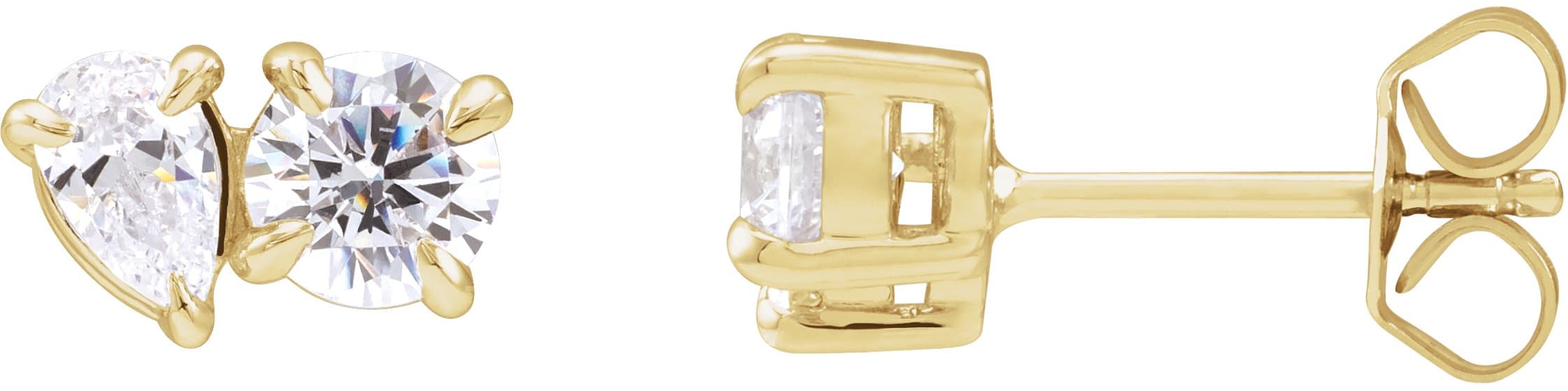 14K Rose 1 1/6 CTW Lab-Grown Diamond Two-Stone Stud Earrings