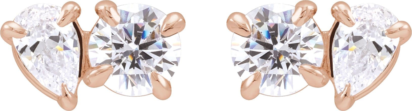 Lab-Grown Diamond Two-Stone Stud Earrings view 2