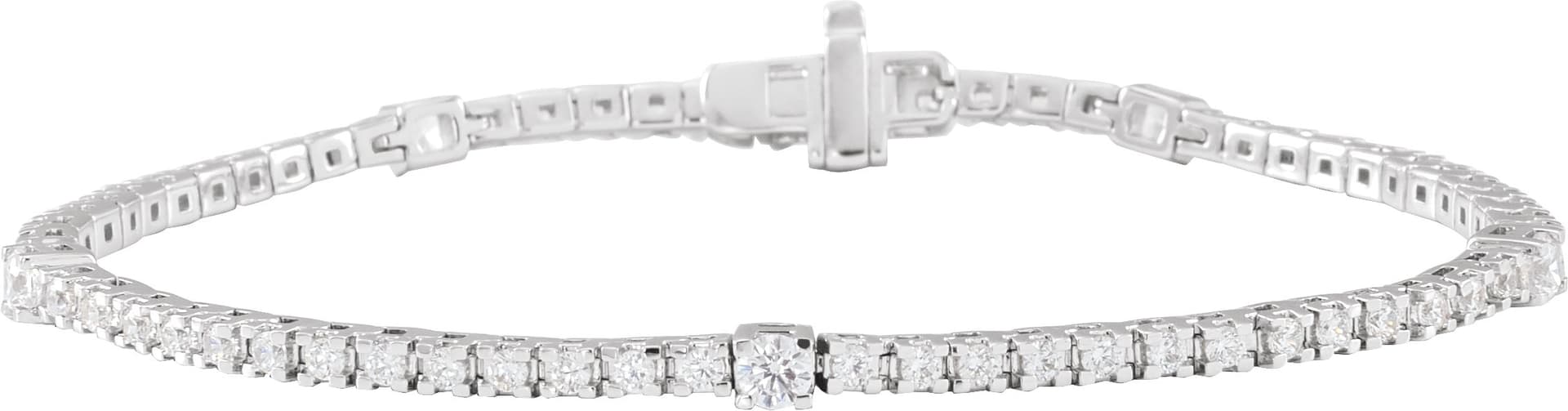 14K Rose 1 3/4 CTW Lab-Grown Diamond 7" Line Bracelet