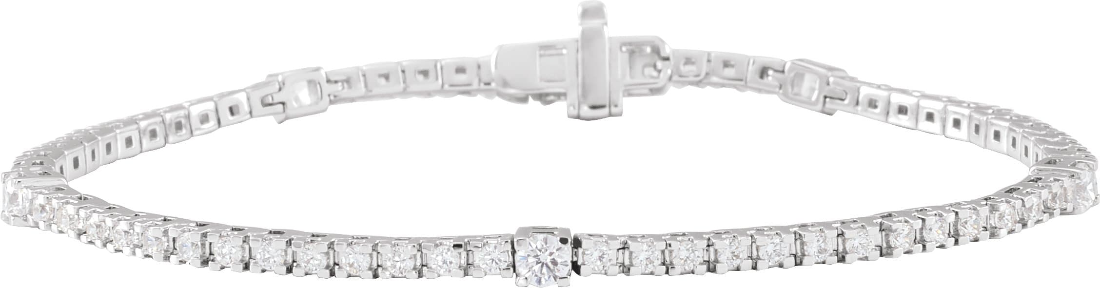 14K Rose 1 3/4 CTW Lab-Grown Diamond 7" Line Bracelet