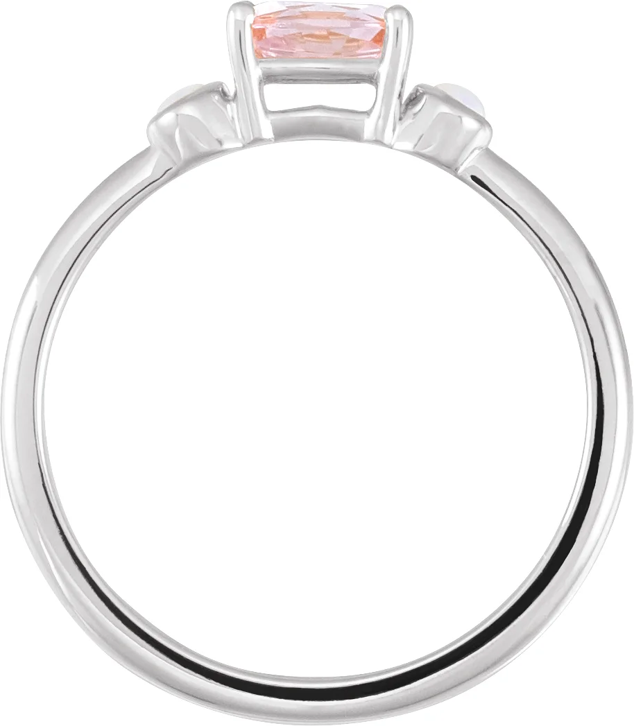 Oval 4-Prong Accented Ring, view 3