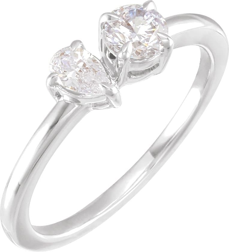 14K Rose 5/8 CTW Lab-Grown Diamond Two-Stone Ring