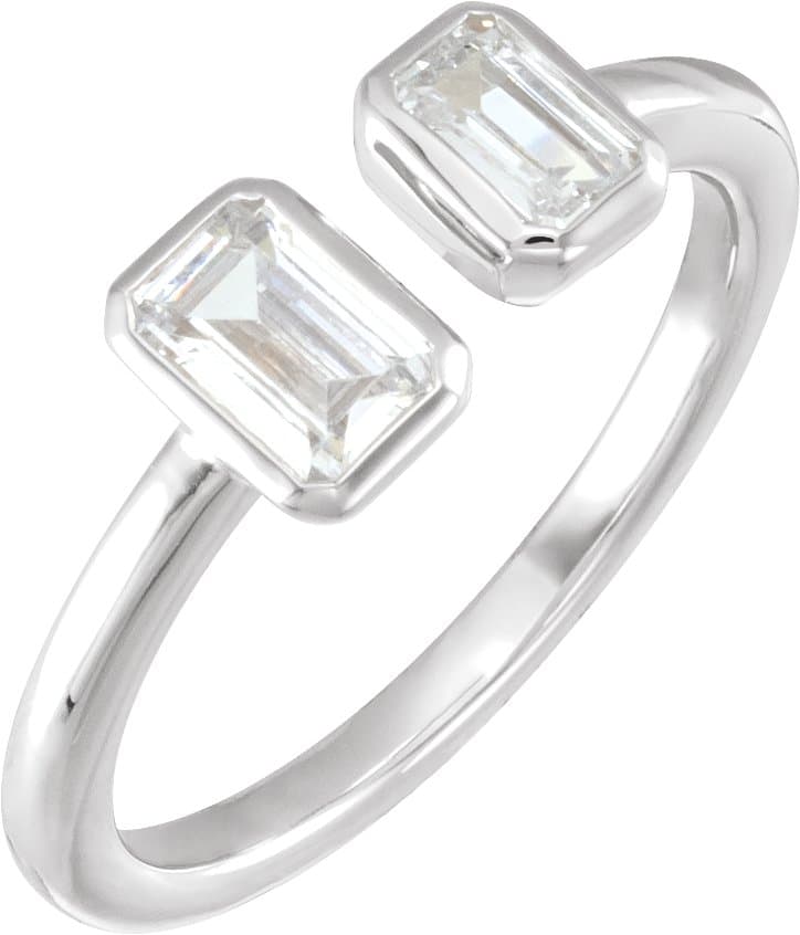 14K Rose 1 CTW Lab-Grown Diamond Two-Stone Ring