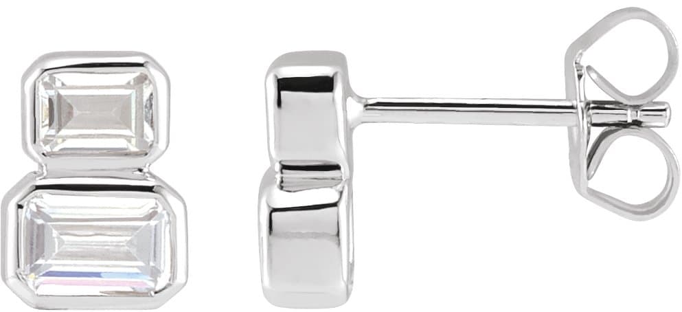 14K Rose 1 CTW Lab-Grown Diamond Two-Stone Stud Earrings
