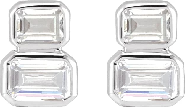 Lab-Grown Diamond Two-Stone Stud Earrings — view 3