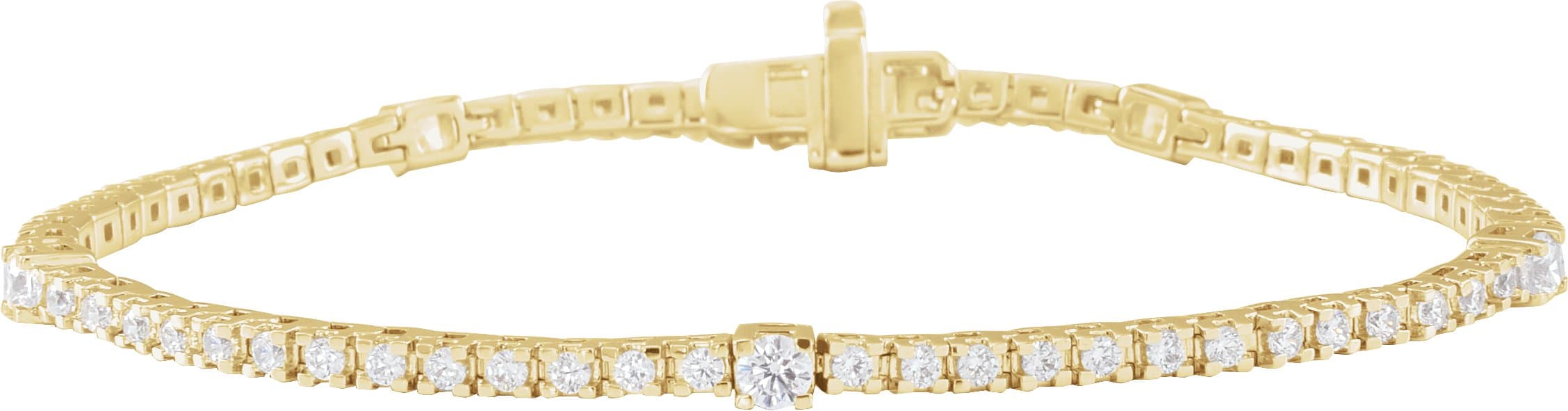 14K Rose 1 3/4 CTW Lab-Grown Diamond 7" Line Bracelet