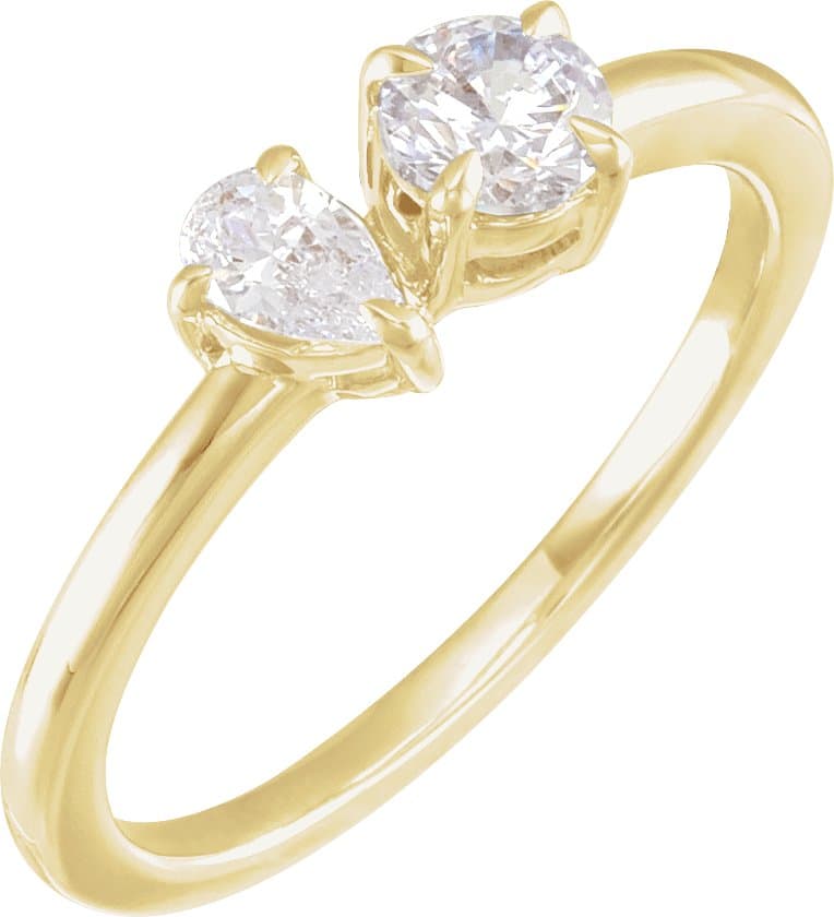 14K Rose 5/8 CTW Lab-Grown Diamond Two-Stone Ring