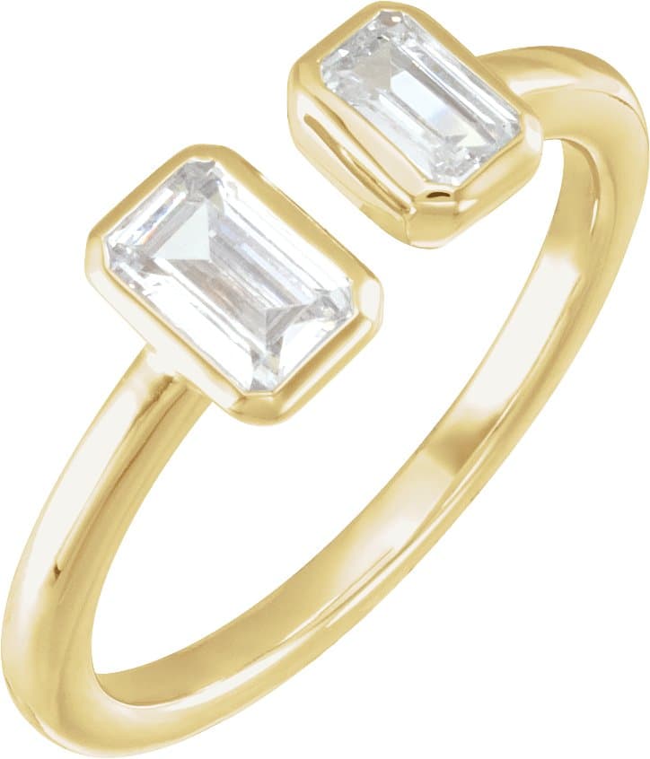 14K Rose 1 CTW Lab-Grown Diamond Two-Stone Ring